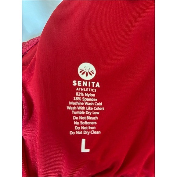 SENITA Athletics Large Red One Piece Swimsuit Modest Full Coverage Beach Resort