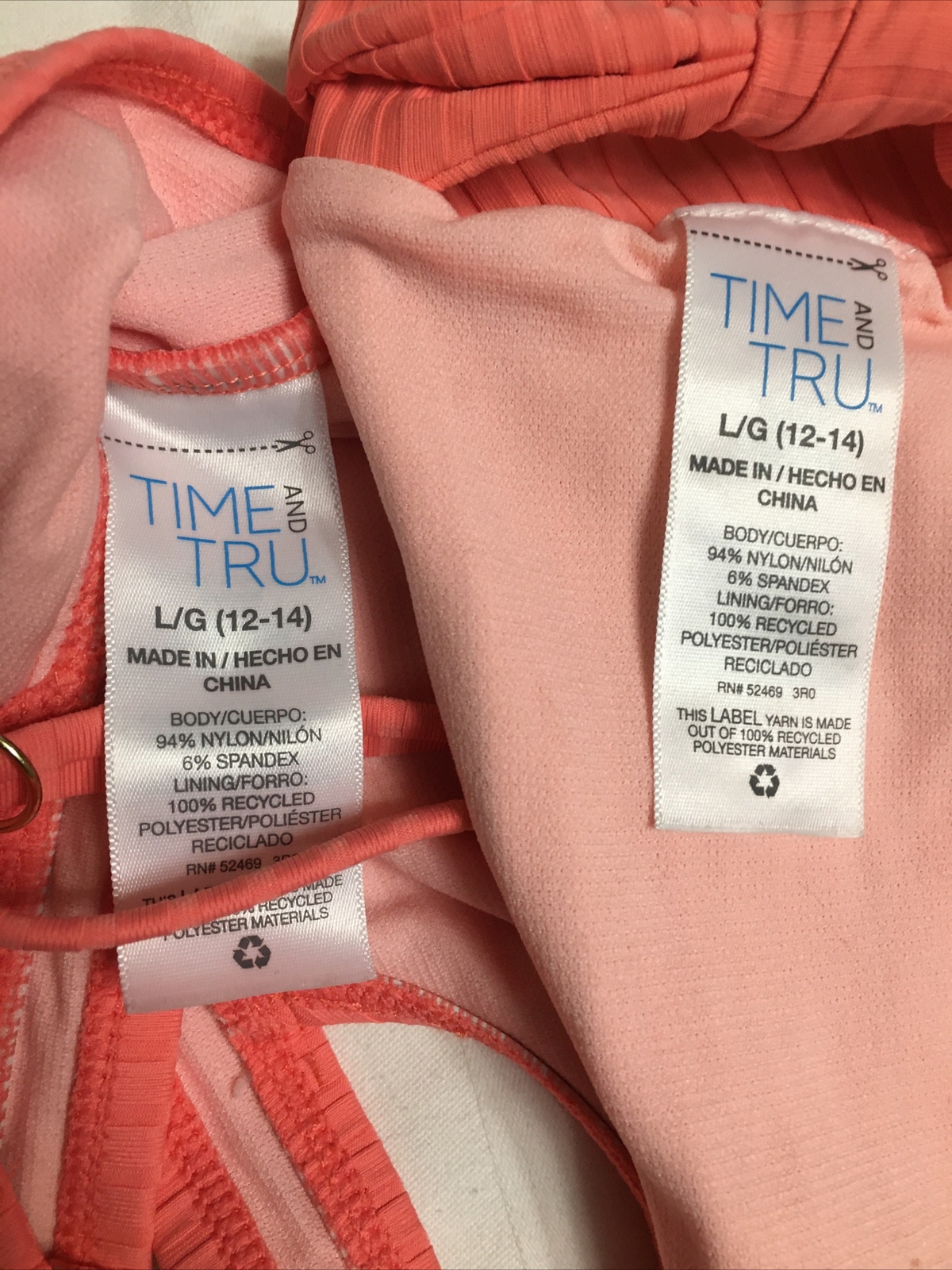 NWOT TIME AND TRU WOMENS SWIMSUIT ( 2PC) SIZE L/G/12-14)