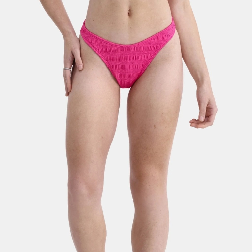 No Boundaries Smock My Way High Leg Cheeky Bikini Bottom Raspberry Sizzle XL