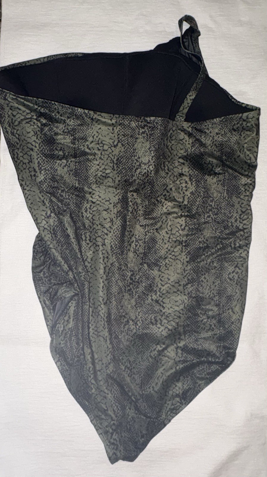 swim by cacique green neutral python size 30 One Shoulder Bathing Suit One Piece