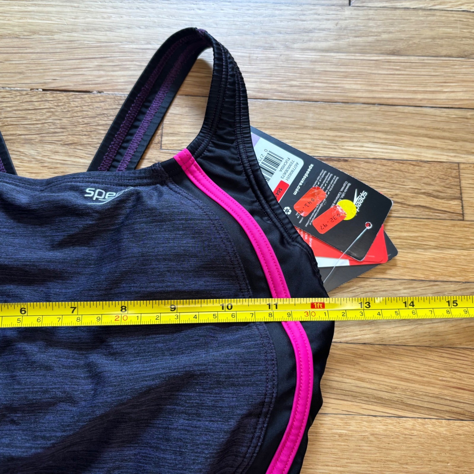 Speedo One Piece Swimsuit Women 6 Colorblock Pink Gray Hydrobra Pool Beach Swim