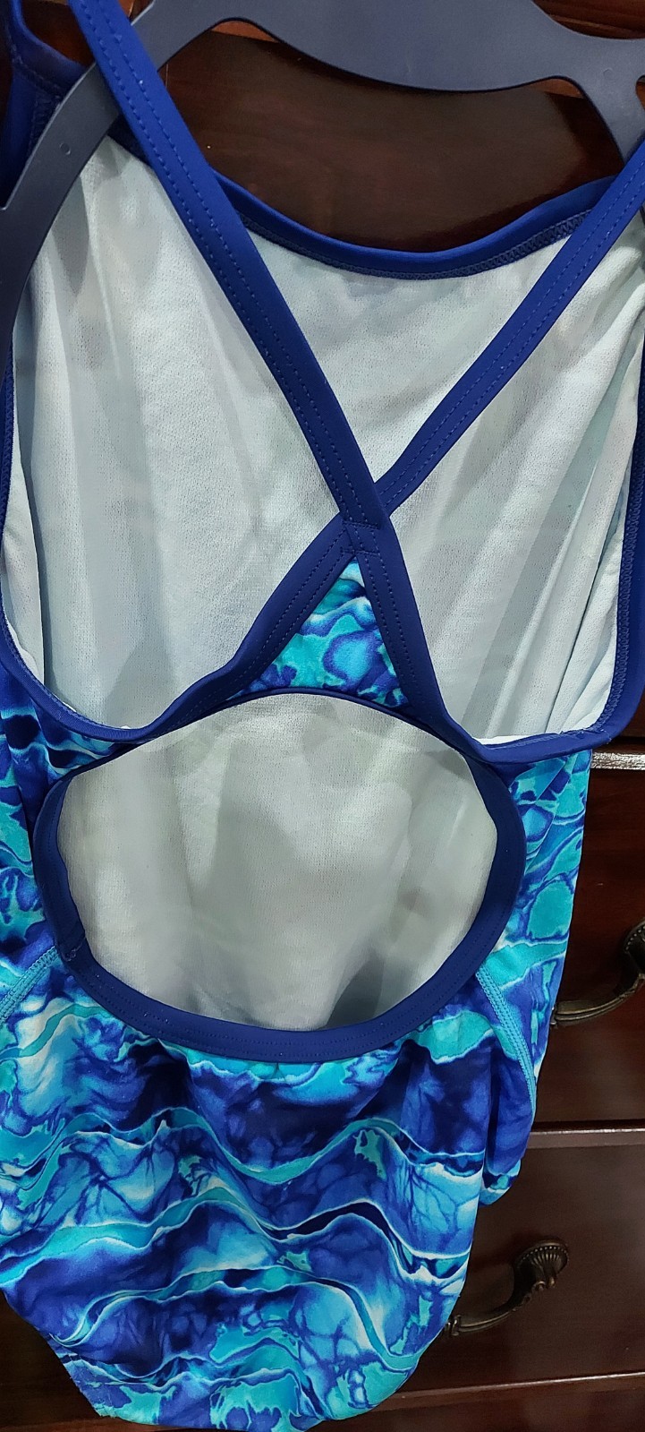 TYR- SWIMSUIT LIGHT BLUE – PRE-OWNED -S34 – BODY & LINING 100% POLYESTER