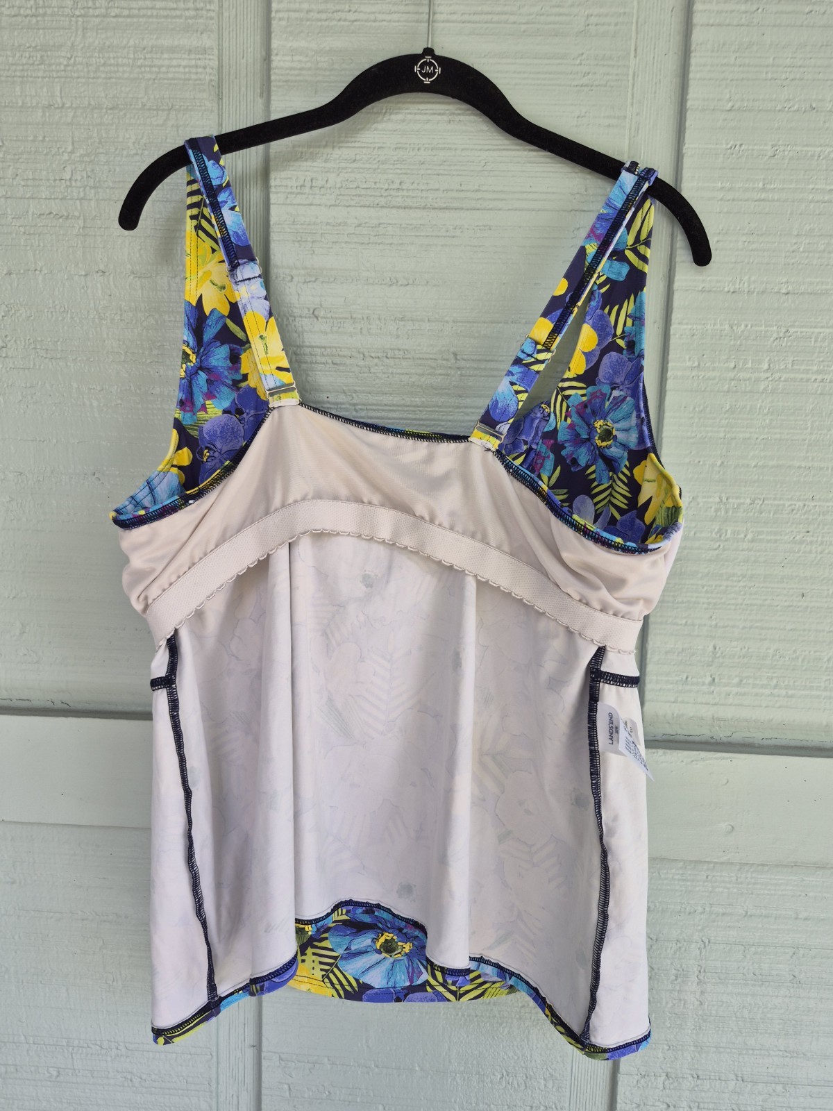 Lands End Tankini Swimsuit Top 20W Tropical Print Bathing Suit Top Only