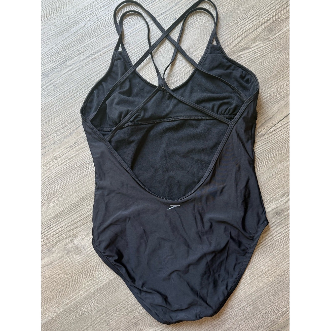 Speedo One Piece Swimsuit Womens M Black PowerFLEX Strappy Back
