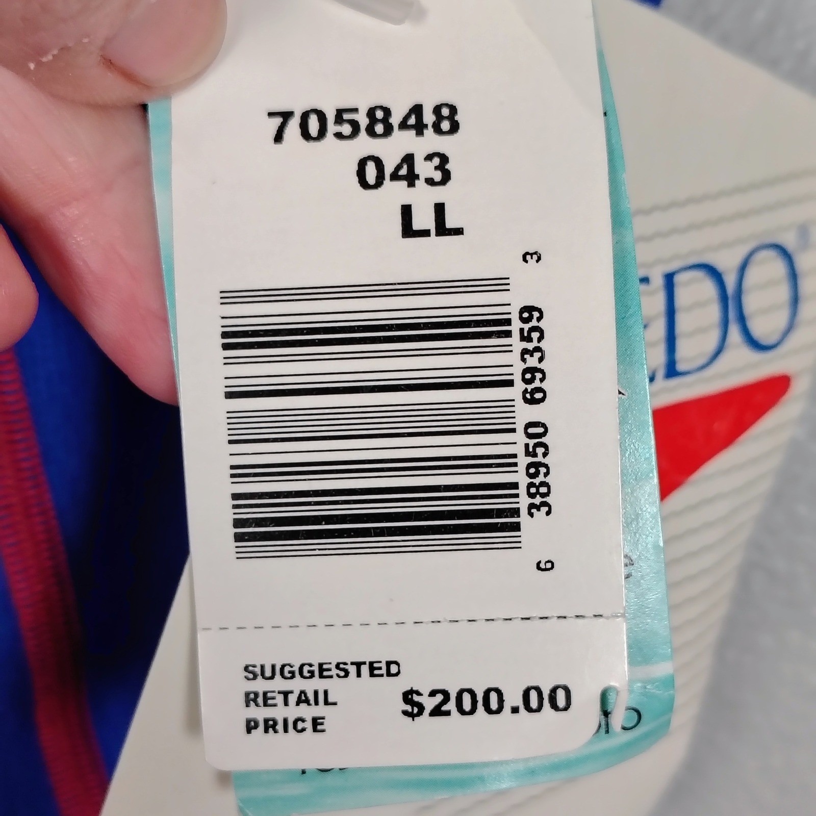 Speedo Aquablade Full Body Swimsuit Blue Red 705848 42L Vintage USA NWT nos