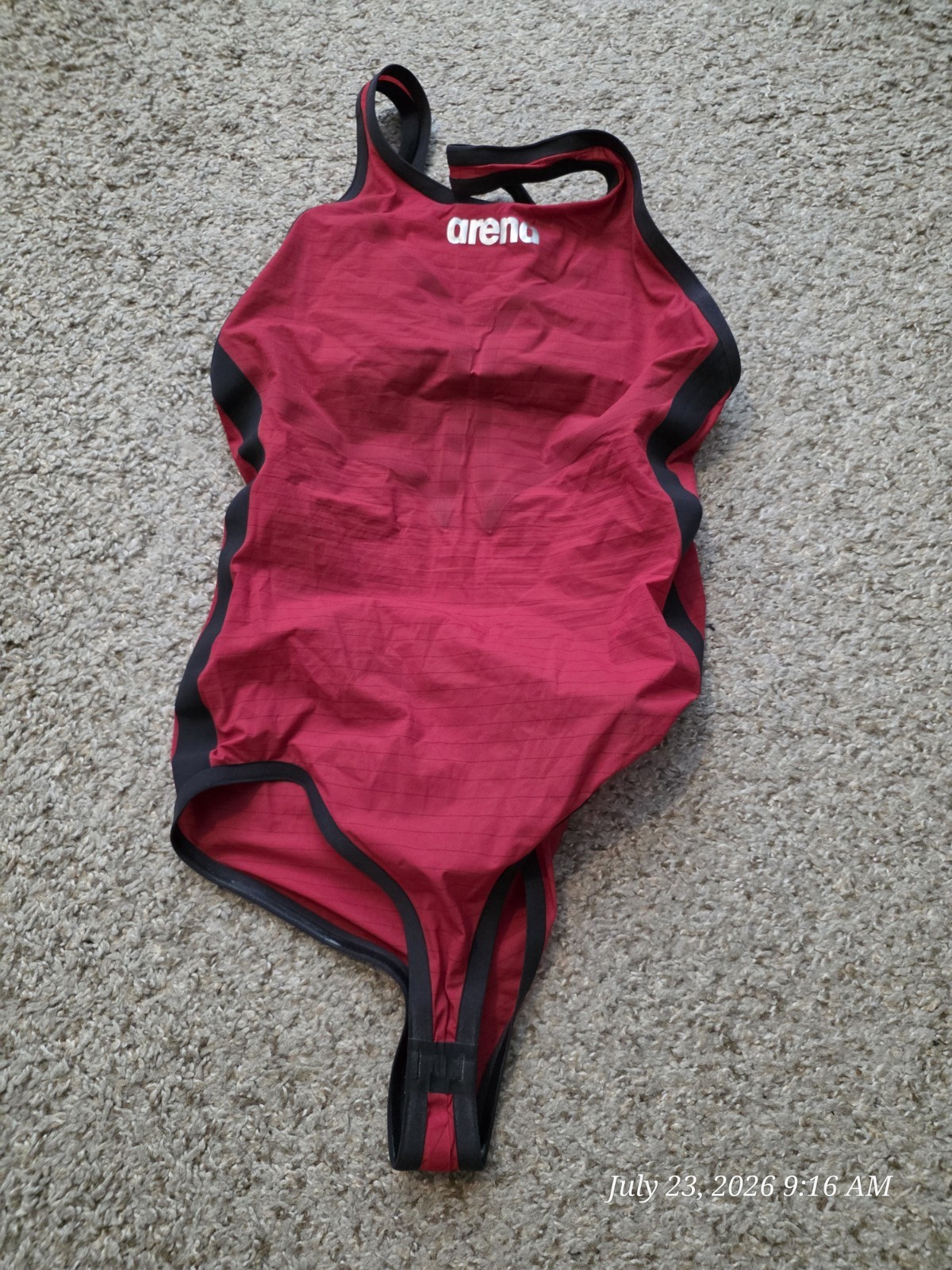 Arena Carbon Duo Red Black Tech Suit Kneeskin Top Only Size 30