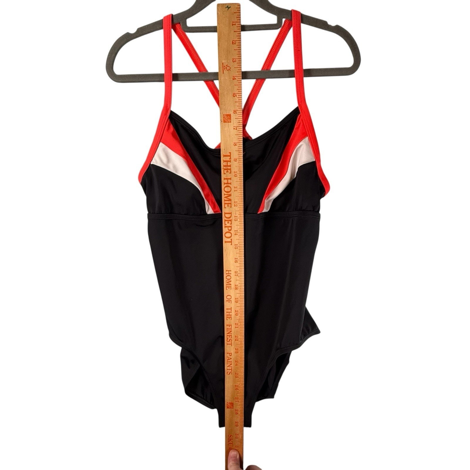 VTG Y2k Nike Colorblock SIZE MEDIUM One Piece Swimsuit Racerback Black Red Women