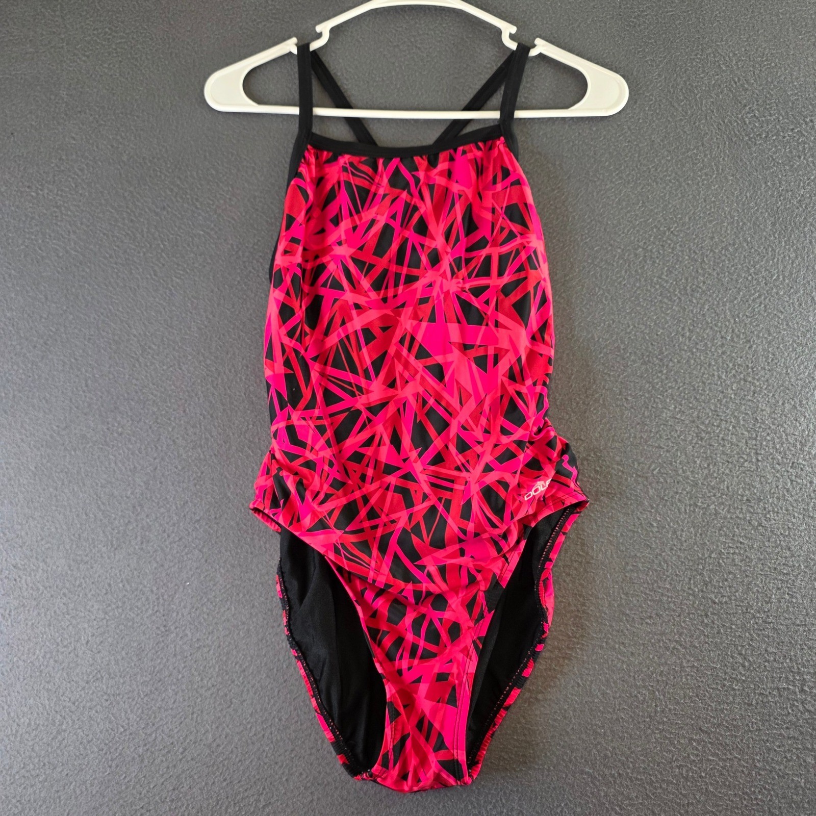 Dolfin Uglies Women Pink Black Geometric One Piece Swimsuit 34