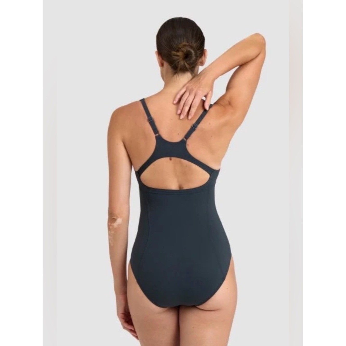 Arena SHAPEWEAR MARINA EYE BACK ONE PIECE Night Grey Bright Blue Rose Size 36