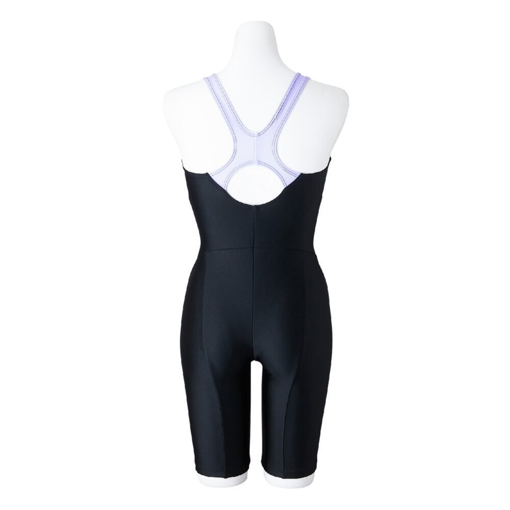 Mizuno Women’s Swim Fitness All-in-One Swimsuit Dolphin Print Black/Purple 2025