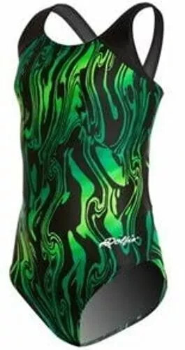 DOLFIN Female Aero Print HP Back One Piece Swimsuit Girls 24 NEW with Tags $84