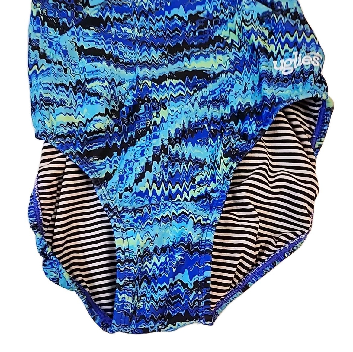 Dolfin Uglies Womens Racerback Swimsuit Size 36 Blue Multicolor One Piece Swim