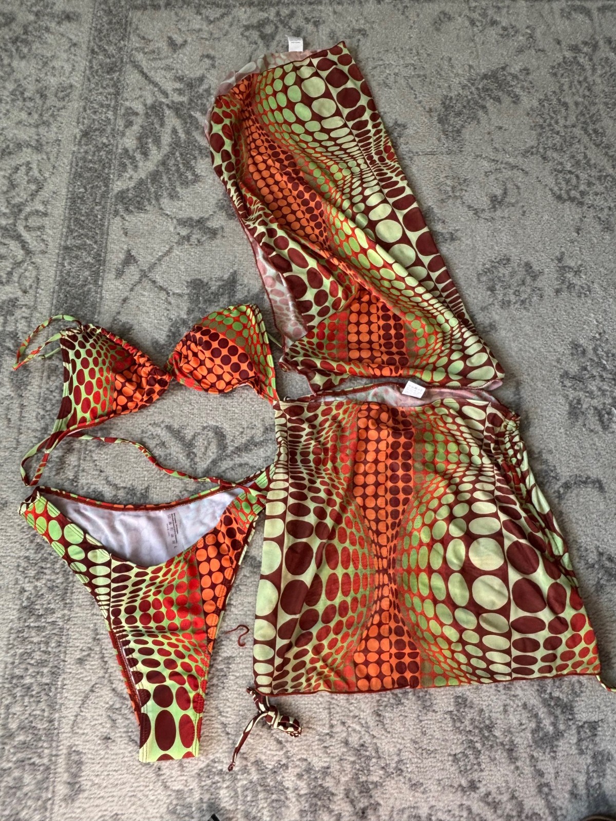 COZYEASE Women’s 4 Piece Swimsuits Sexy Bikini Sets Triangle Bathing Suit Large