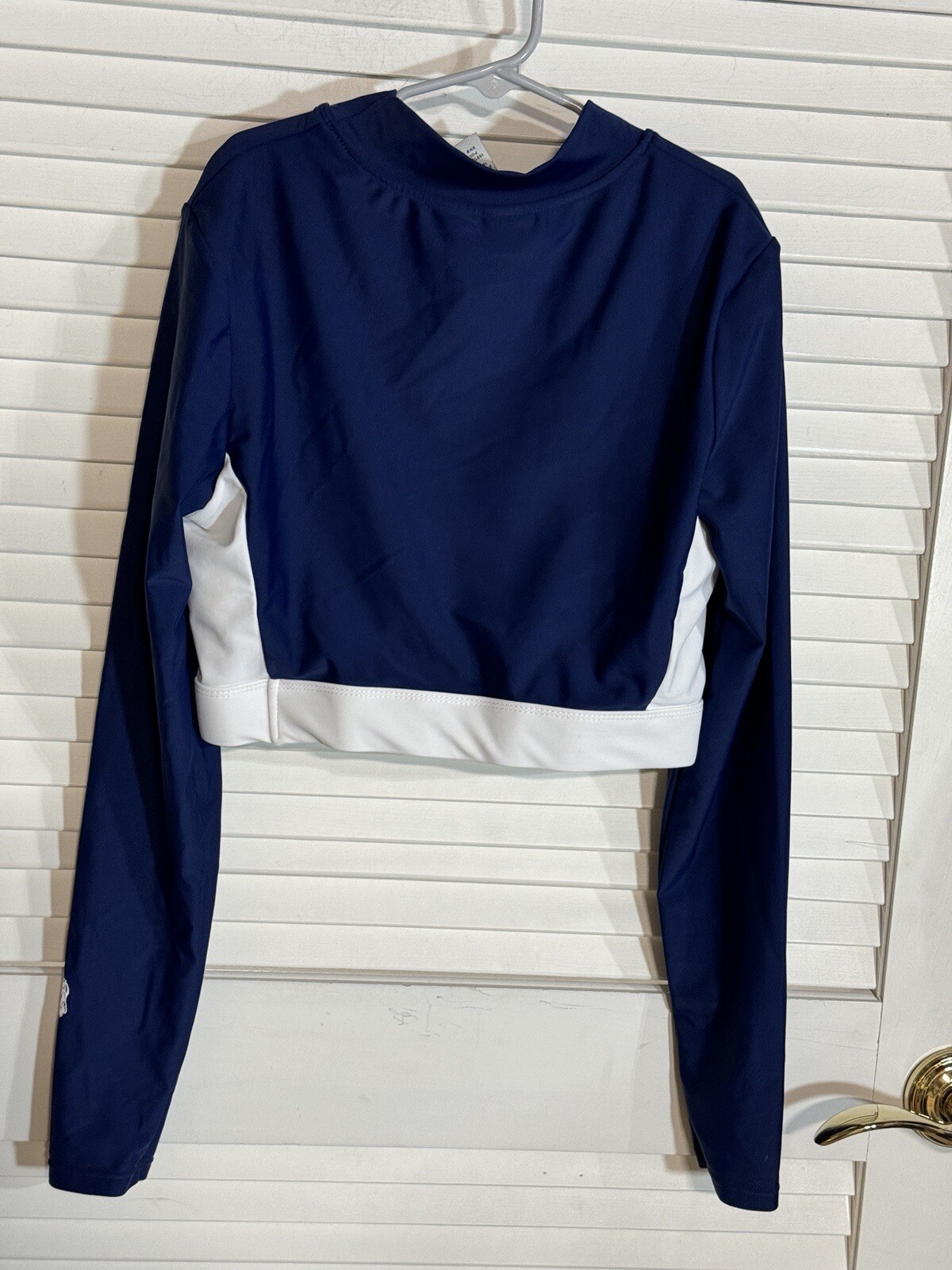 Women’s Rash Guard US Polo Assoc Top Blue Cropped 7/9 Juniors Swim EUC