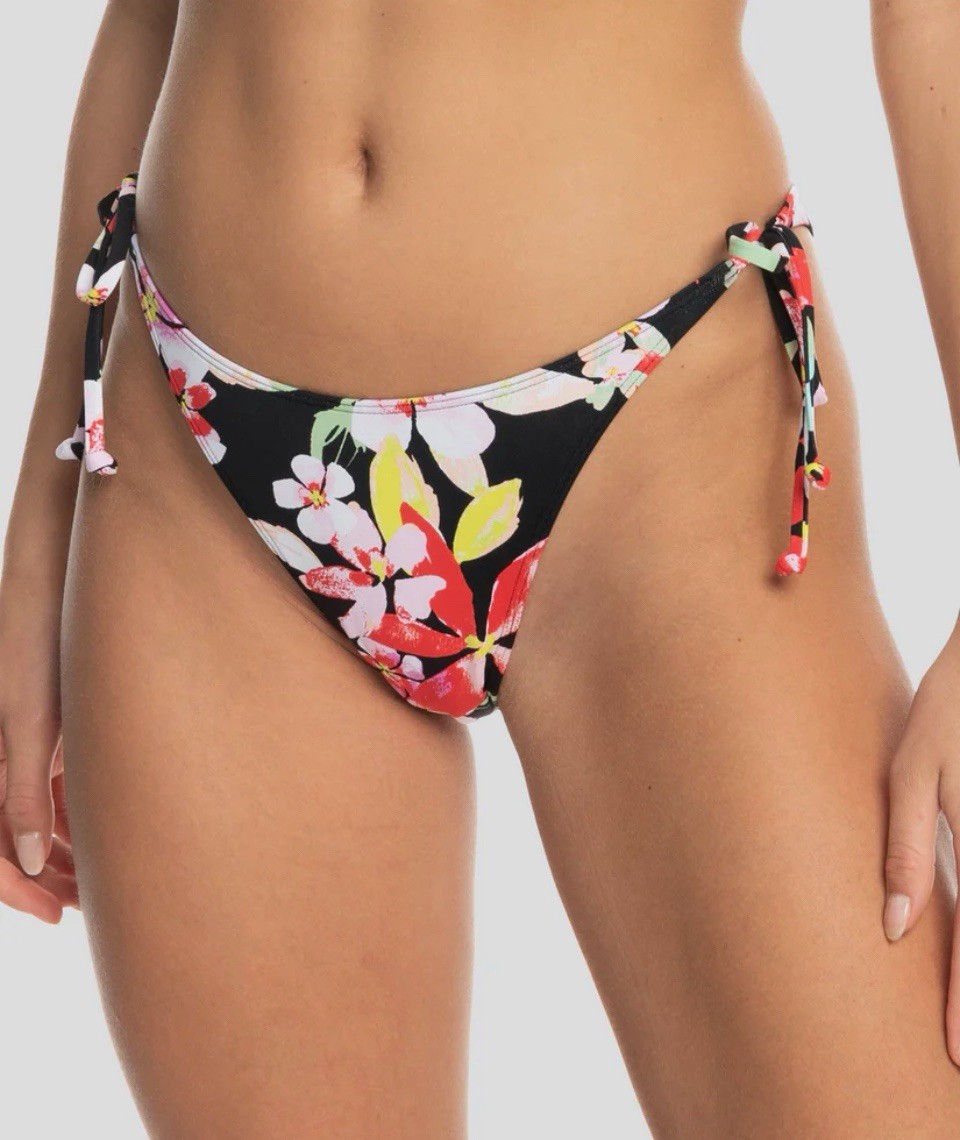 Roxy WOMENS PT BEACH CLASSICS CHEEKY BIKINI BOTTOM ERJX404742 Black Hibiscus S