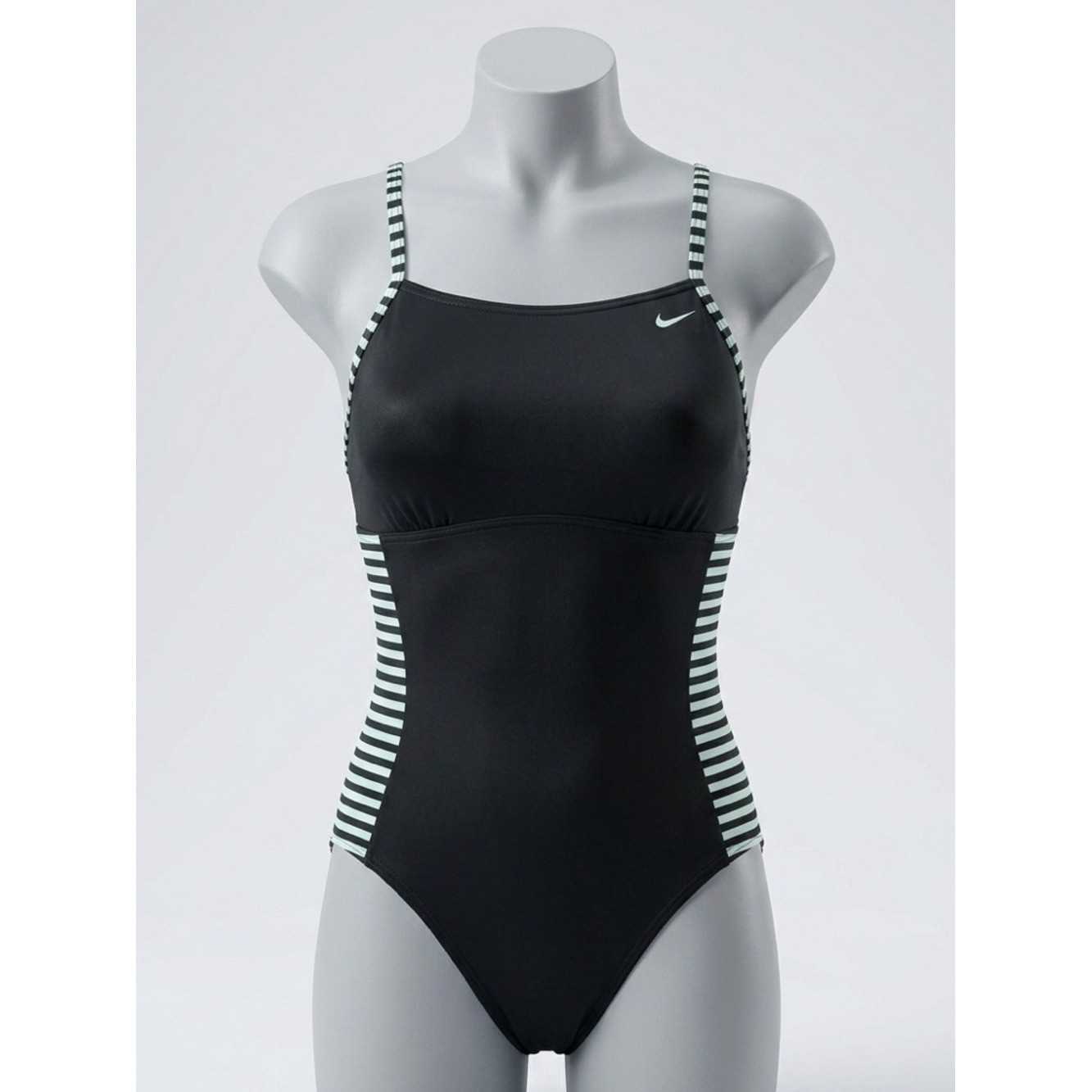 Nike Laser Stripe Racerback One Piece Swimsuit Athletic Colorblock Bathing Suit