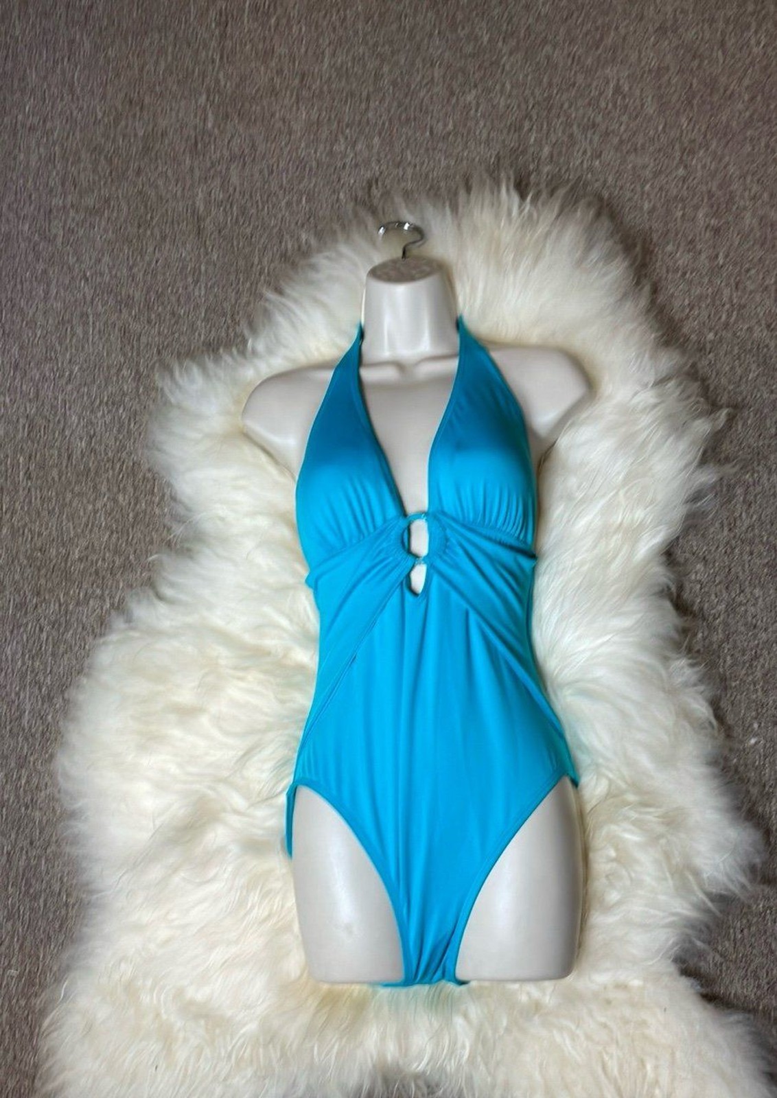 Carmen Marc Valvo Capri Blue One Piece Swimsuit NWT