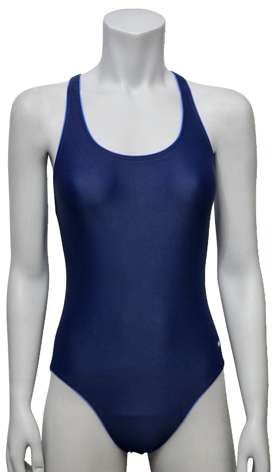 CHEX Miami Sports Fit Swimming Costume Navy Sky 38″ UK 12 Piping Swimsuit 2026