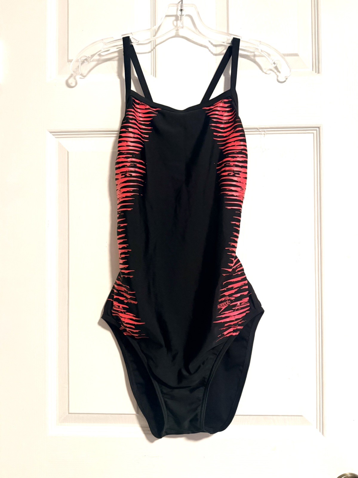 Speedo Pro LT One Piece Swimsuit Black Red Orange Racerback Size 14/40 Women’s