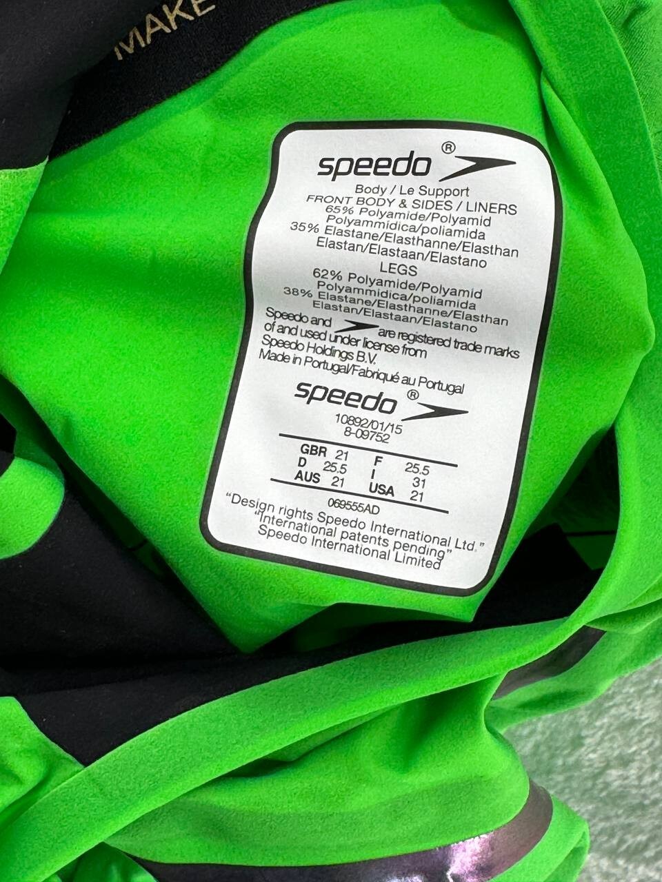 NWOT – Speedo Women’s Lzr Racer X Open Back Kneeskin Swimsuit Bright Green Sz 21