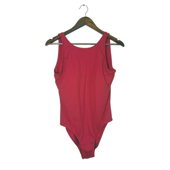 SENITA Athletics Large Red One Piece Swimsuit Modest Full Coverage Beach Resort