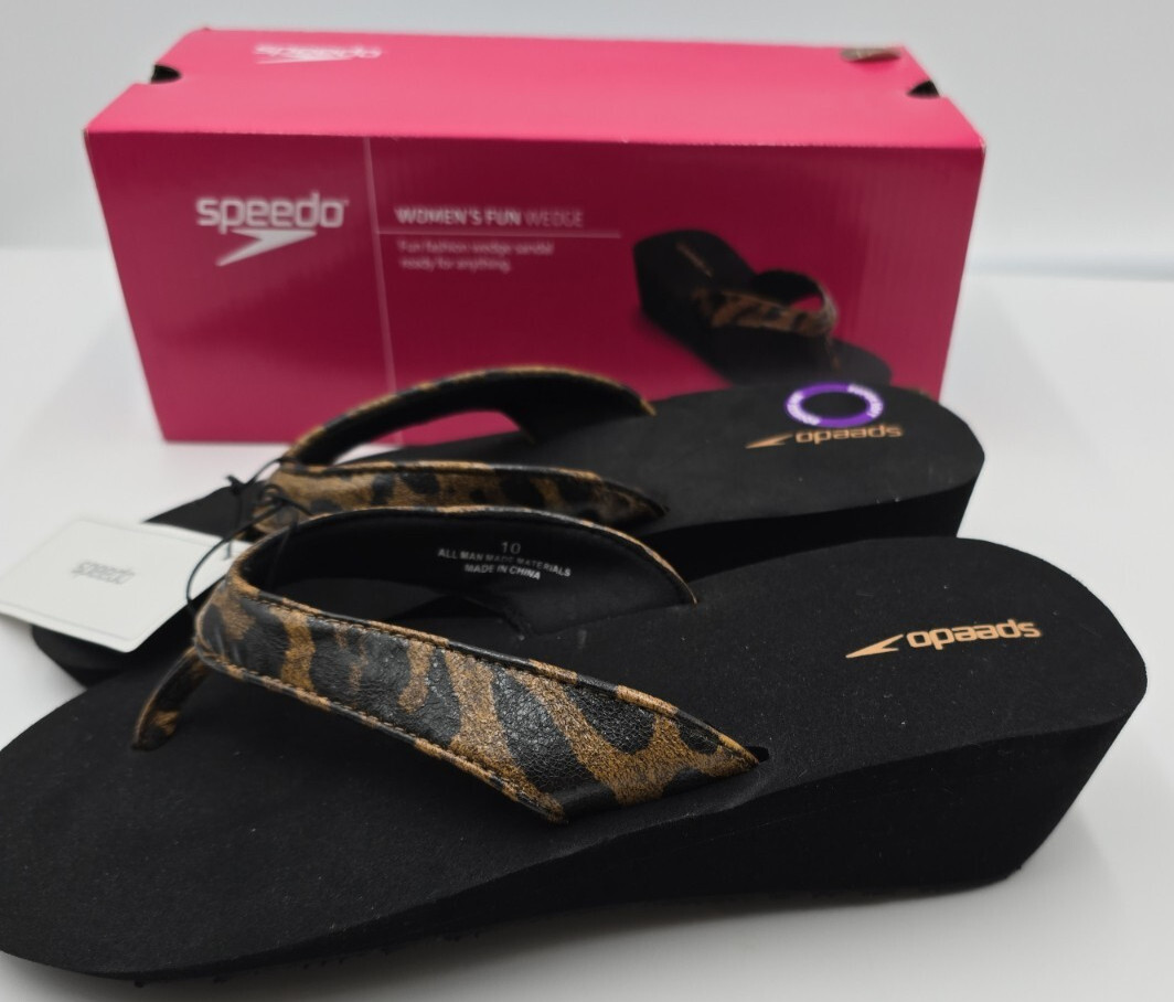 Speedo Womens Fun Wedge Brown 10 Sporty Sandals (NEW)