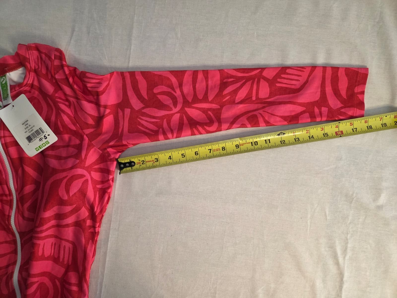 Next By Athena Long Sleeve Zip One Piece Swimsuit Scuba Suit Size XL Pink Tiki