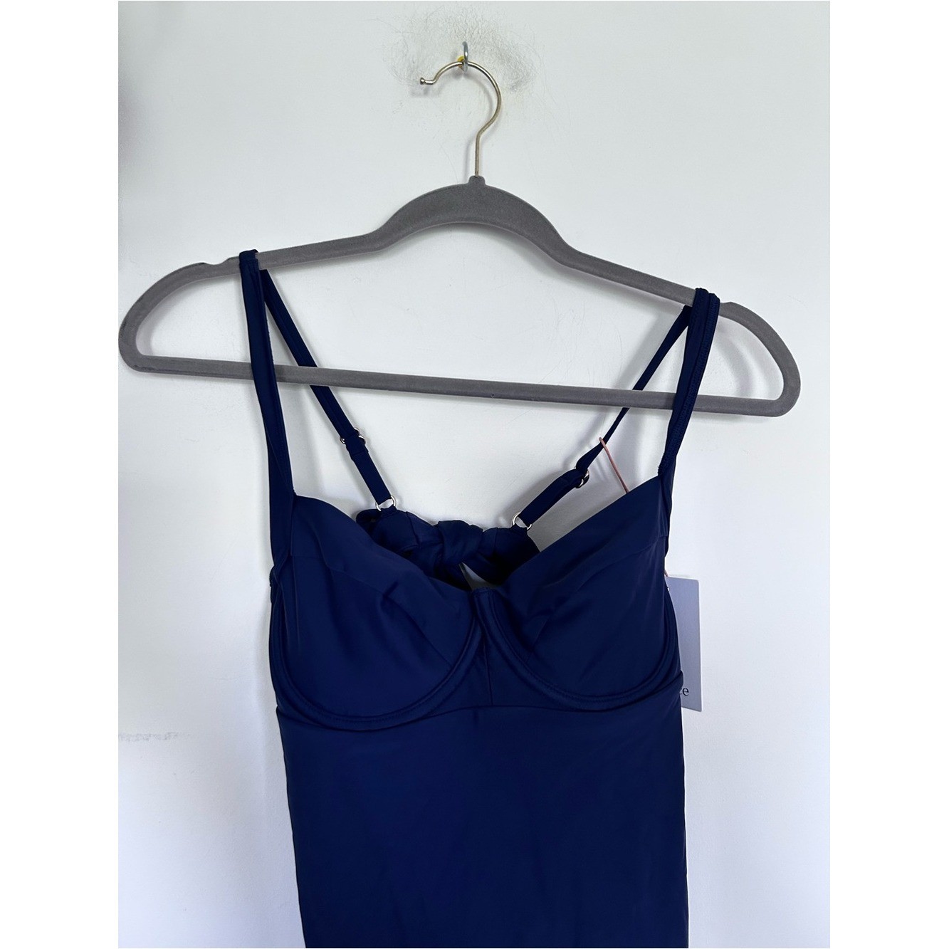 NWT Quince Deep Navy Italian Underwire One-Piece Swimsuit Size Large