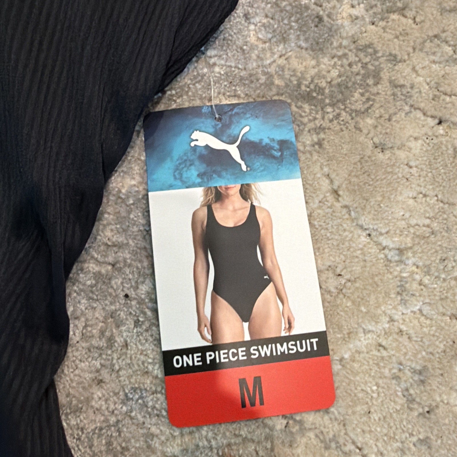 PUMA Women’s One Piece Swimsuit Black Size M UPF 50+ Chlorine Resistant