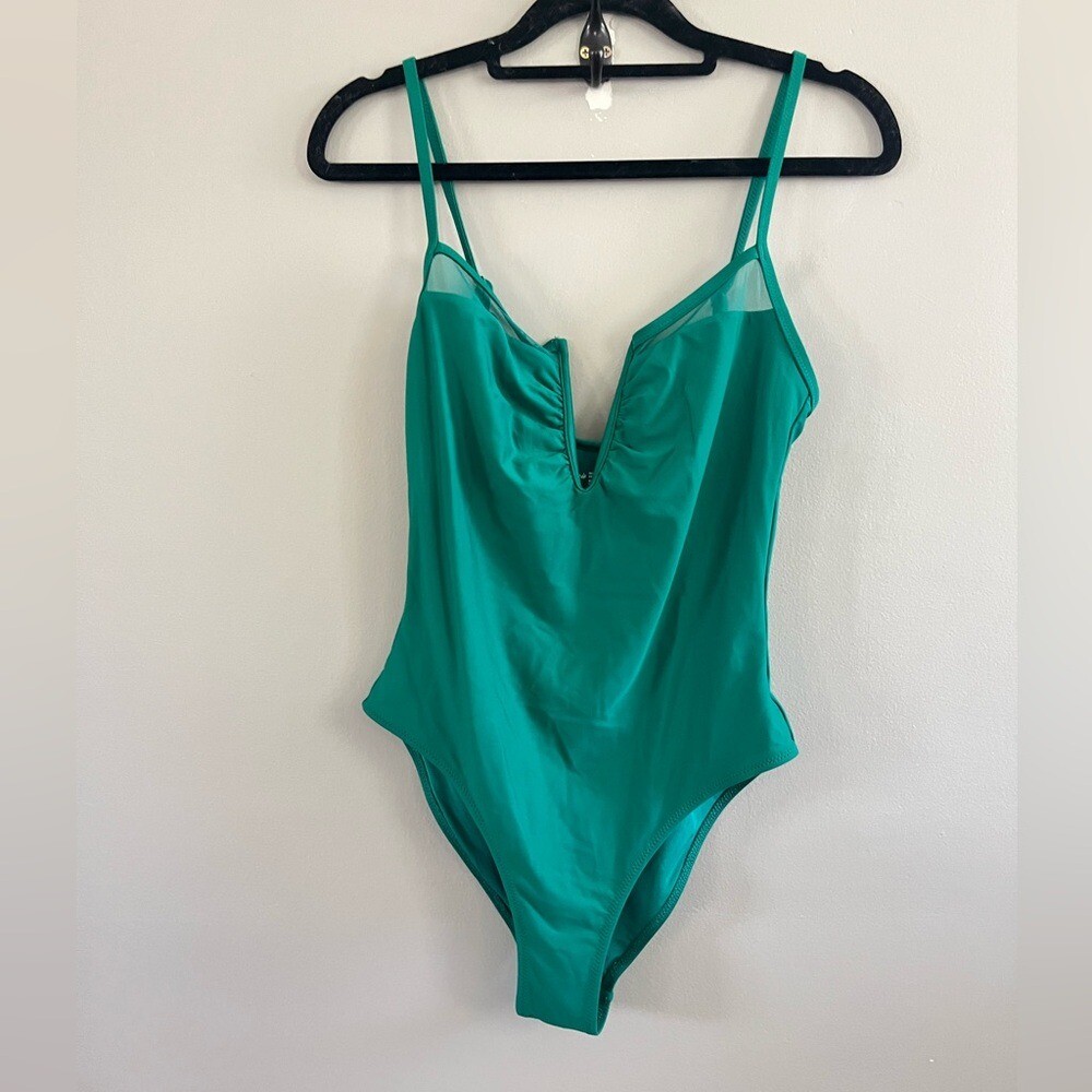 Aerie Mesh V- Wire One Piece Swim – Green Size Small