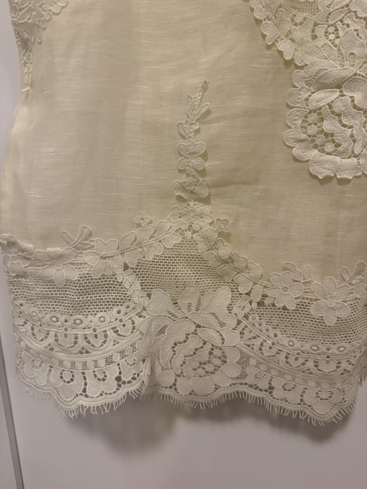 EEUC ZIMMERMANN Natura Lace Patch Tank in Lemon SZ 1 $750