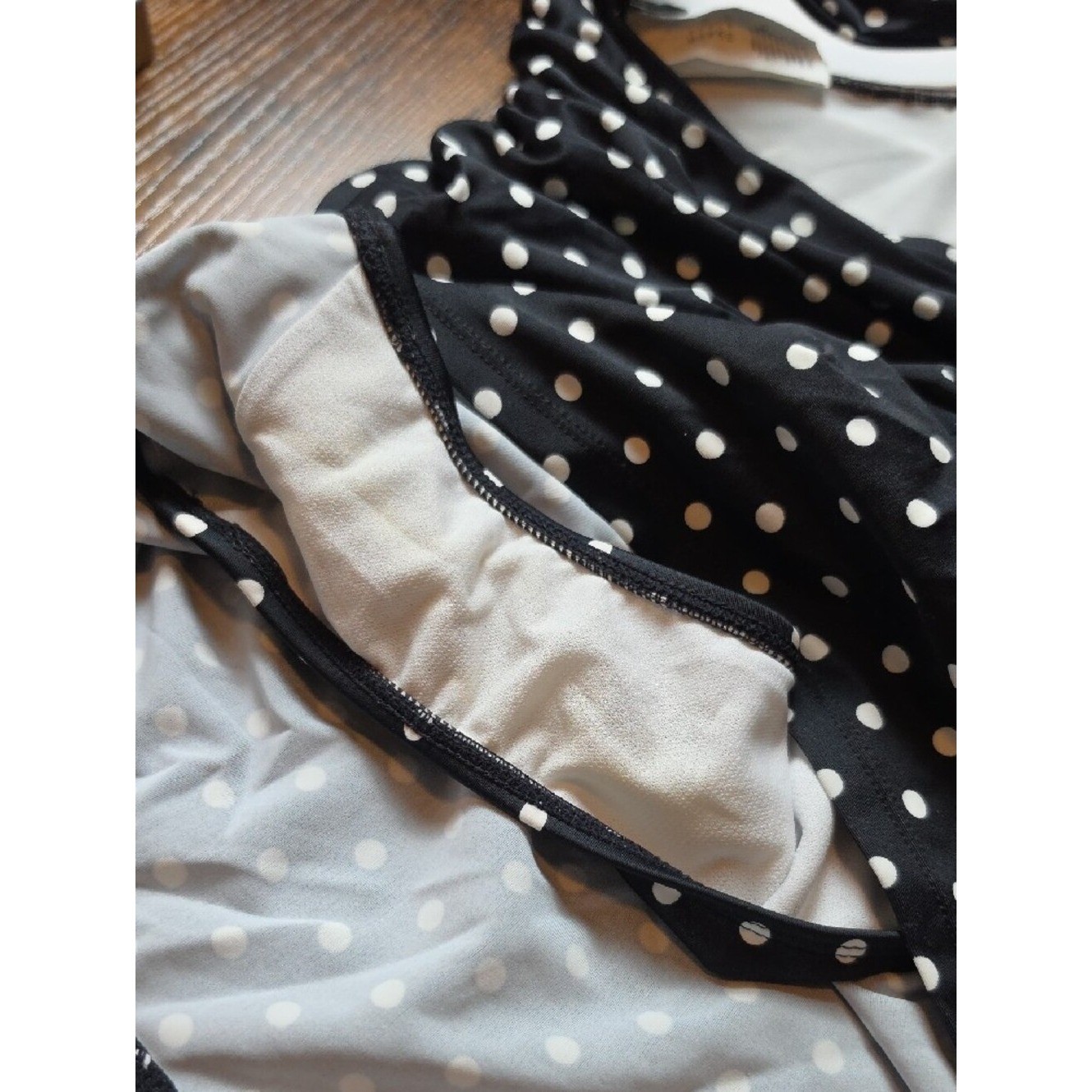 LAUREN RALPH LAUREN | Polka Dot Swimdress Tummy Control Ruched One Piece | 8