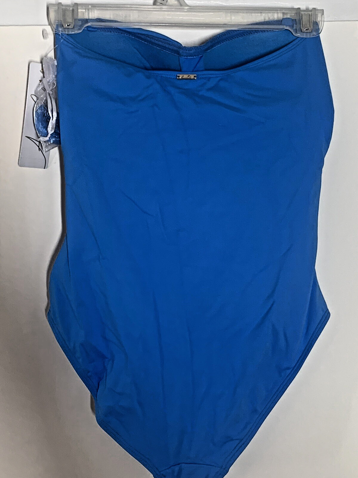 Women’s Swimsuit Sz 6 Anne Cole Blue Twist Front Bandeau 1 Piece. MSRP $88 D009