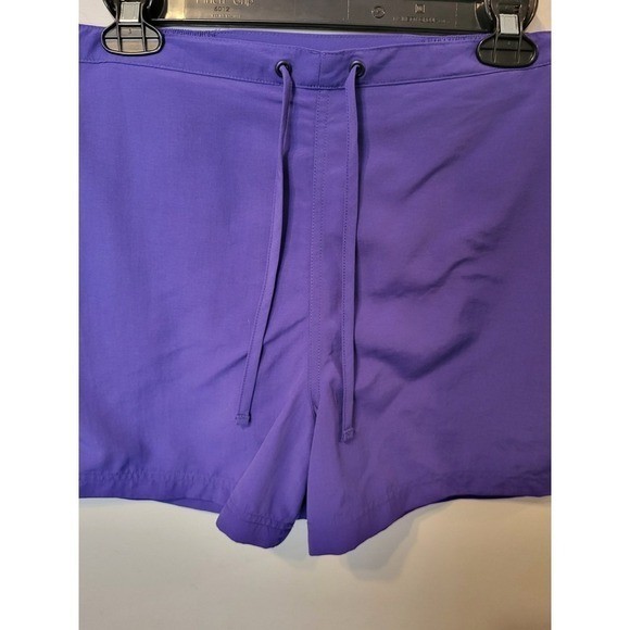 LL Bean Purple Supplex Nylon Board Shorts Womens Medium Mesh Lined Drawstring