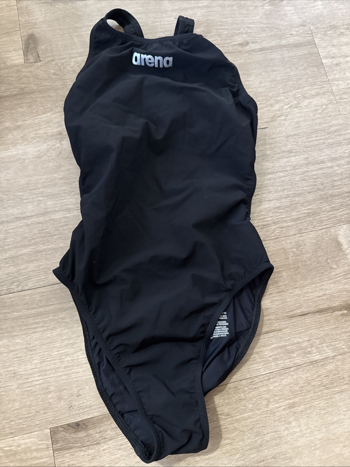 Arena Woman’s Fastskin Black Open Back Tech suit Swimsuit Size 34 One Piece