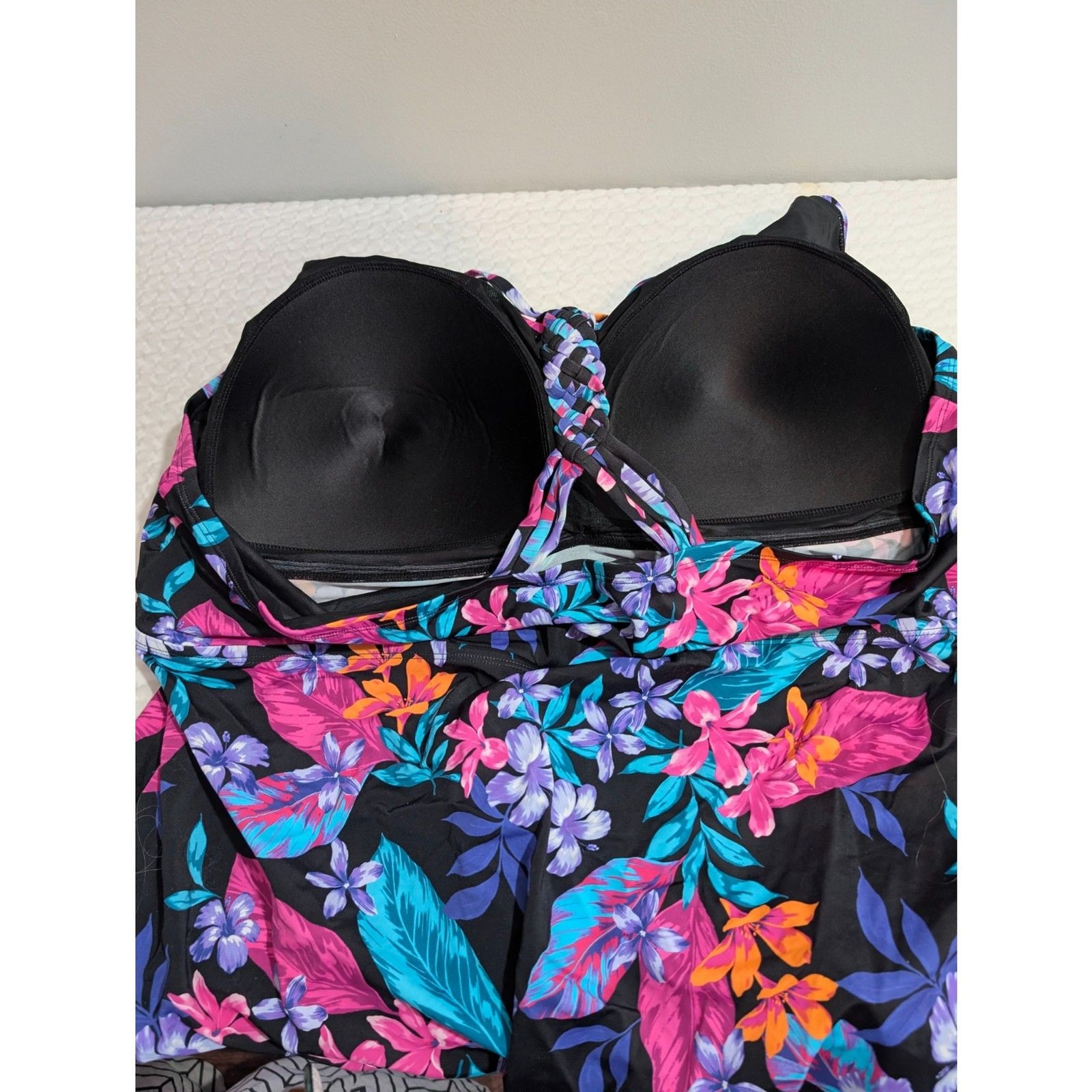 Women’s Swim 365 by Swimsuit For All Tankini Top Size 36 Paradise Floral NWOT