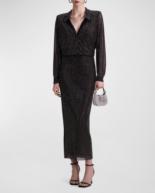 NWOT Self-Portrait Crystal-embellished mesh maxi dress UK 10/ US 6 $750