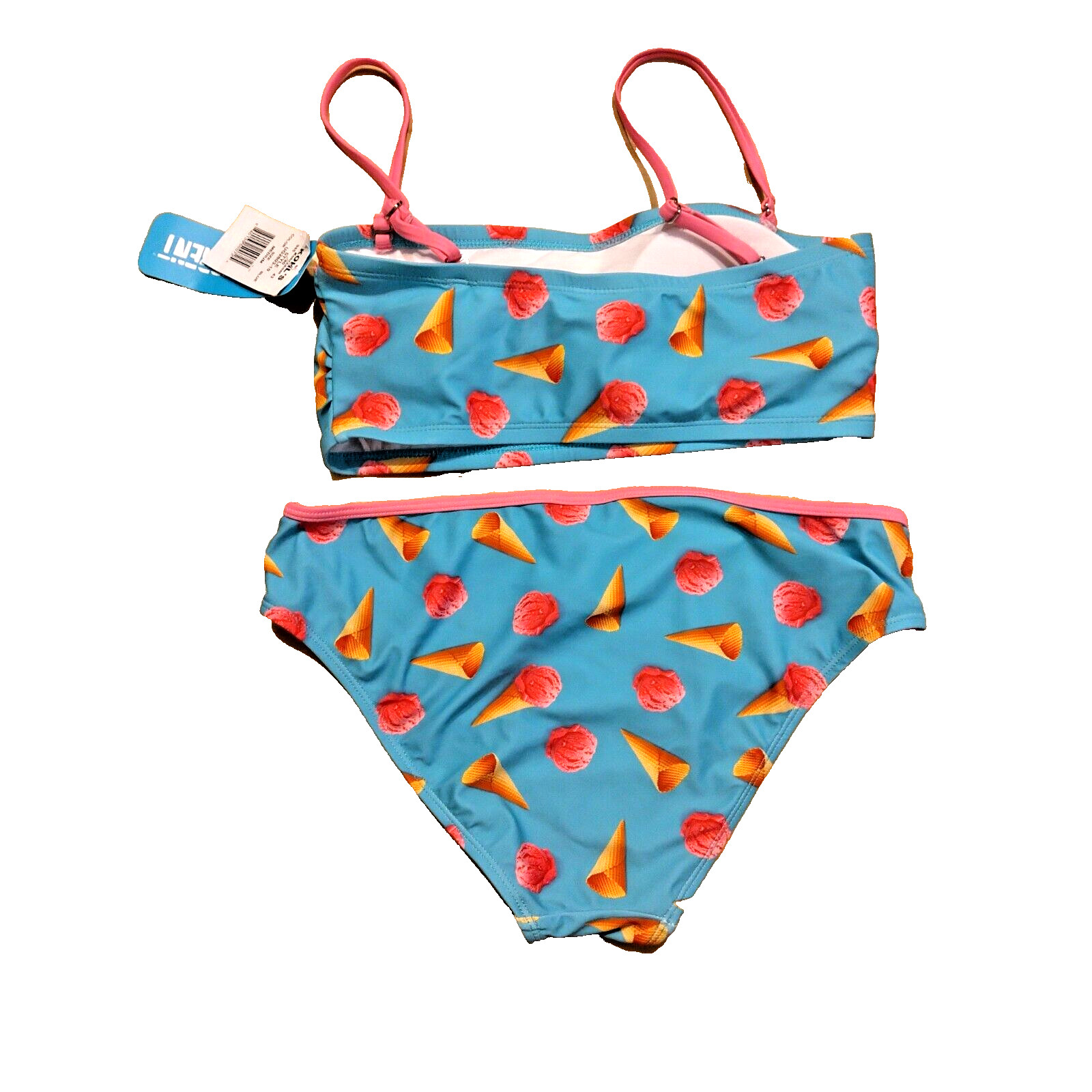 Women’s Undercurrent Blue Ice Cream Cones 2 Pc. Bathing Suit Swimwear Medium NWT