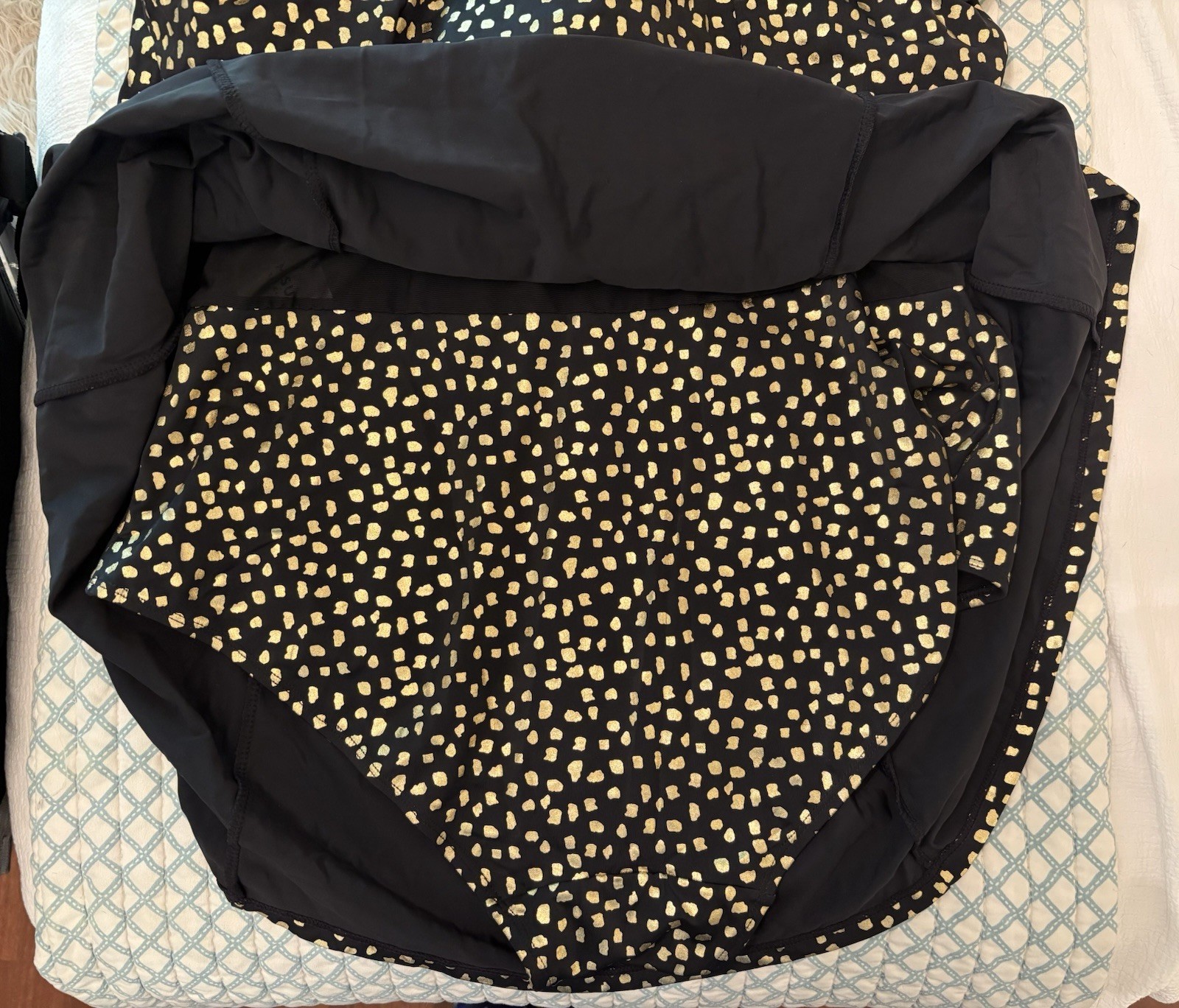 NWT Swimsuits For All Size 24 Swim Dress Black Gold Foil Tummy Control Plus