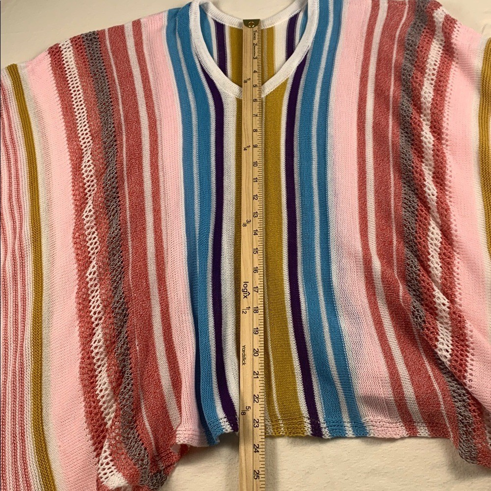 Cupshe Womens Rainbow Striped Poncho EUC OS Swim Coverup No Brand or Care Tags
