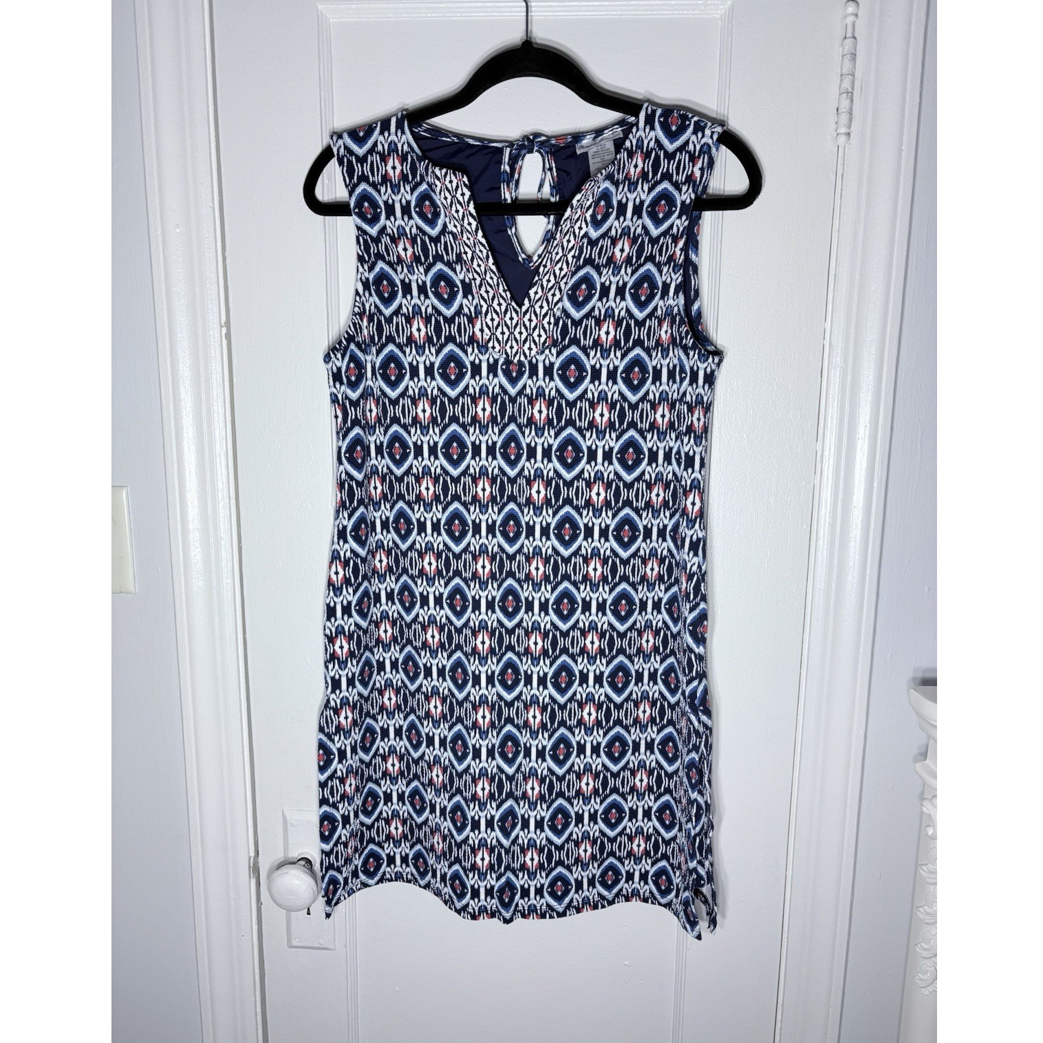 Tommy Bahama Sleeveless Beach Romper Blue Pattern Size L/G 95% Recycled Nylon