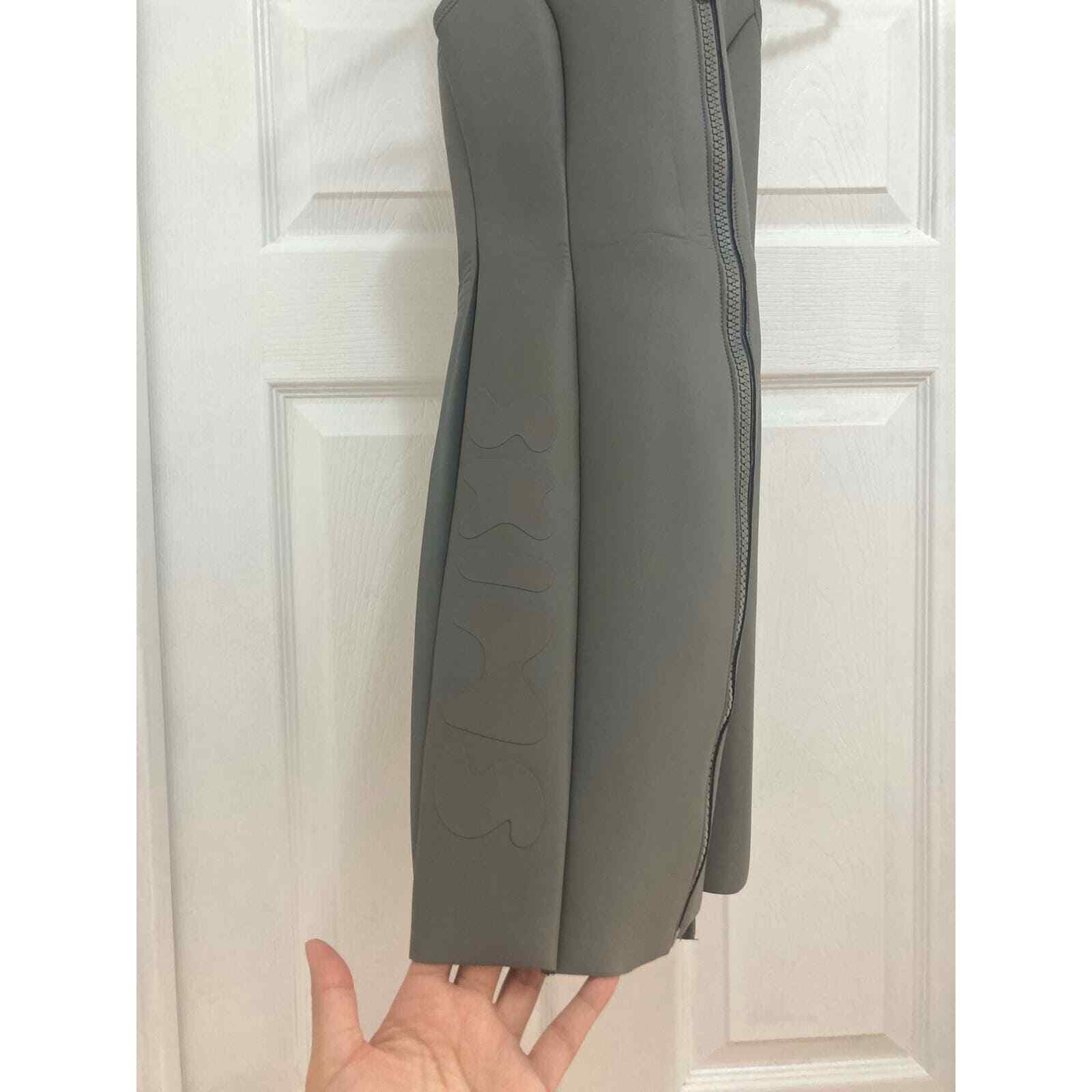 SKIMS Size XXS RUBBERIZED SCUBA SWIM MOCK NECK DRESS GREY CHALK NWT GRAY KIM K