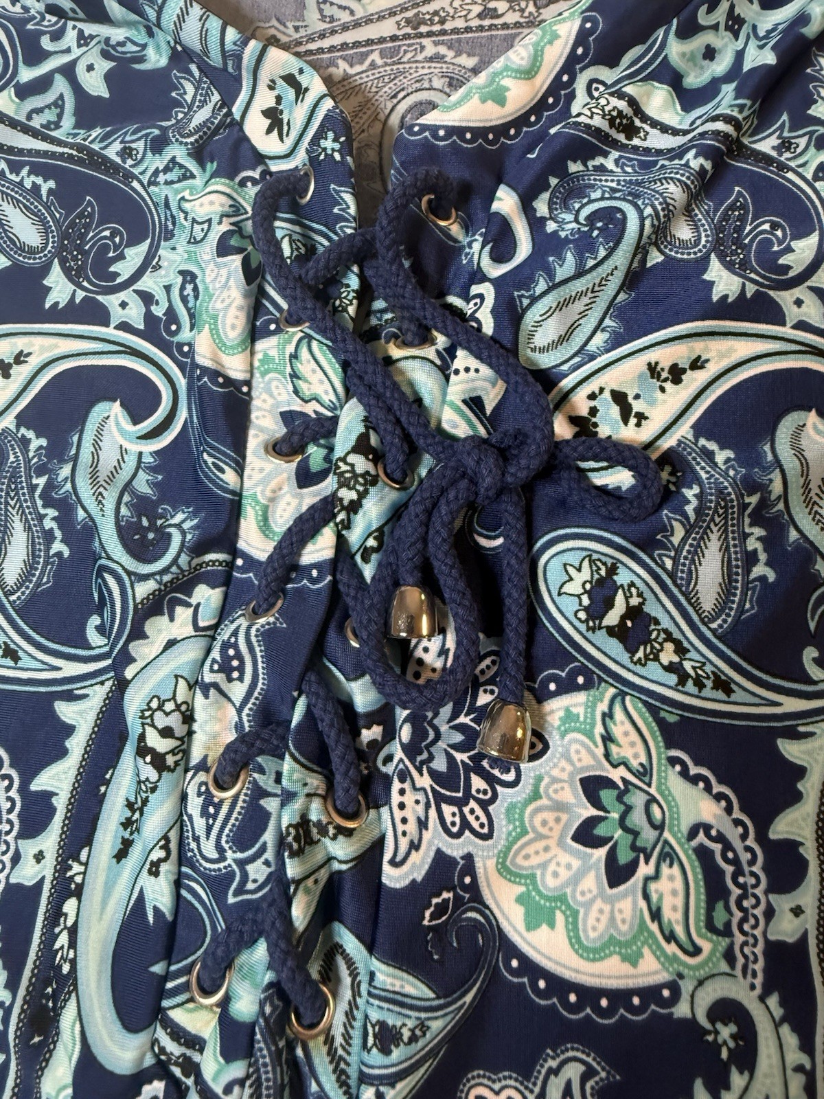Ladies Beach break Swim Cover Up Paisley Blue Green Size M