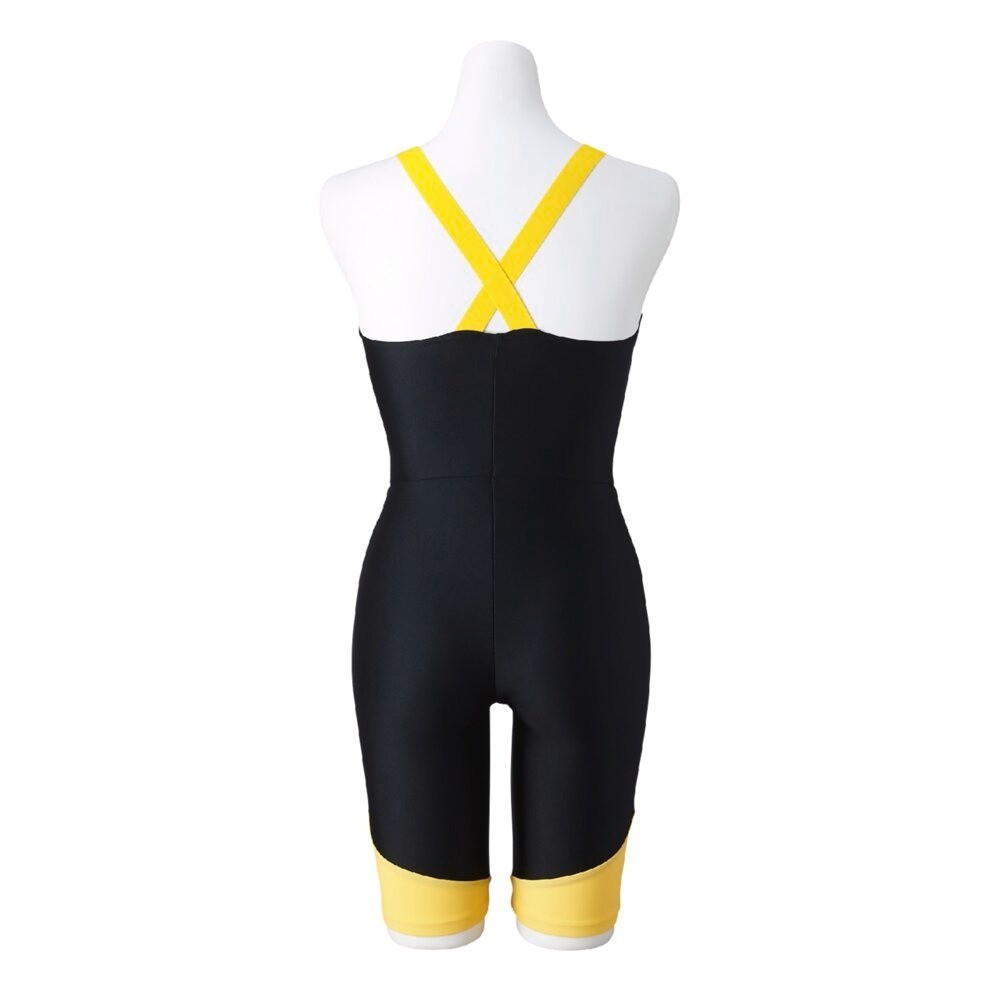 Mizuno Women’s Stroke ONE All-in-One Swim Fitness Suit N2JGB30294 Black/Yellow