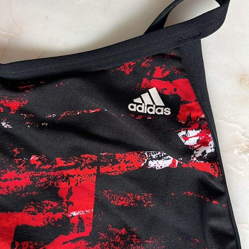 Adidas Vortex One Piece Swimsuit Black Red UPF 50 size 38