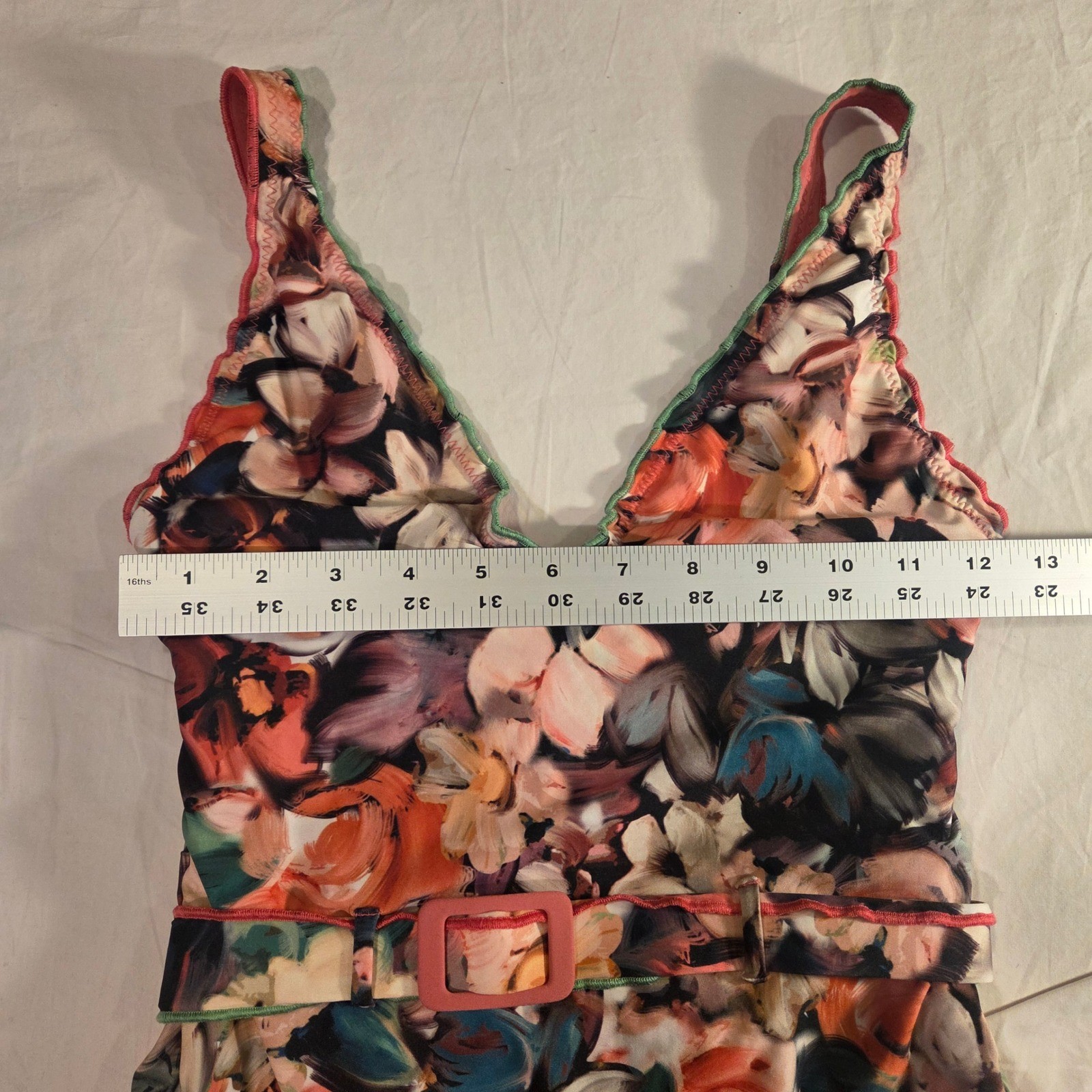Becca Women’s One Piece Swimsuit Impressionist Floral Print, Size S, Multi