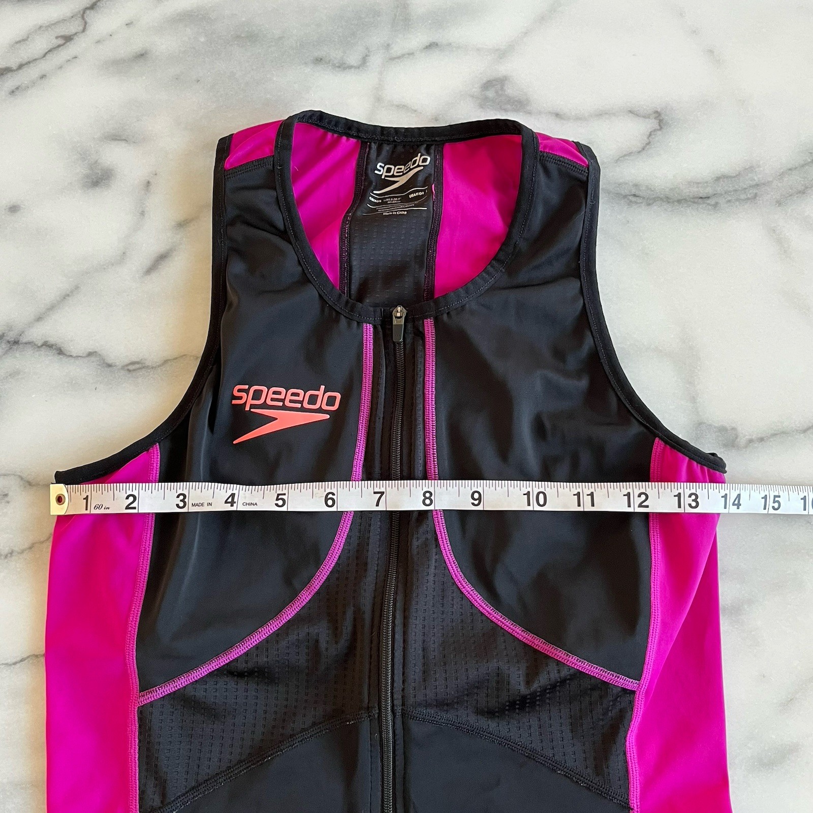 Speedo Womens L Fastskin Xenon Triathlon Sleeveless Top w/ Bra Black