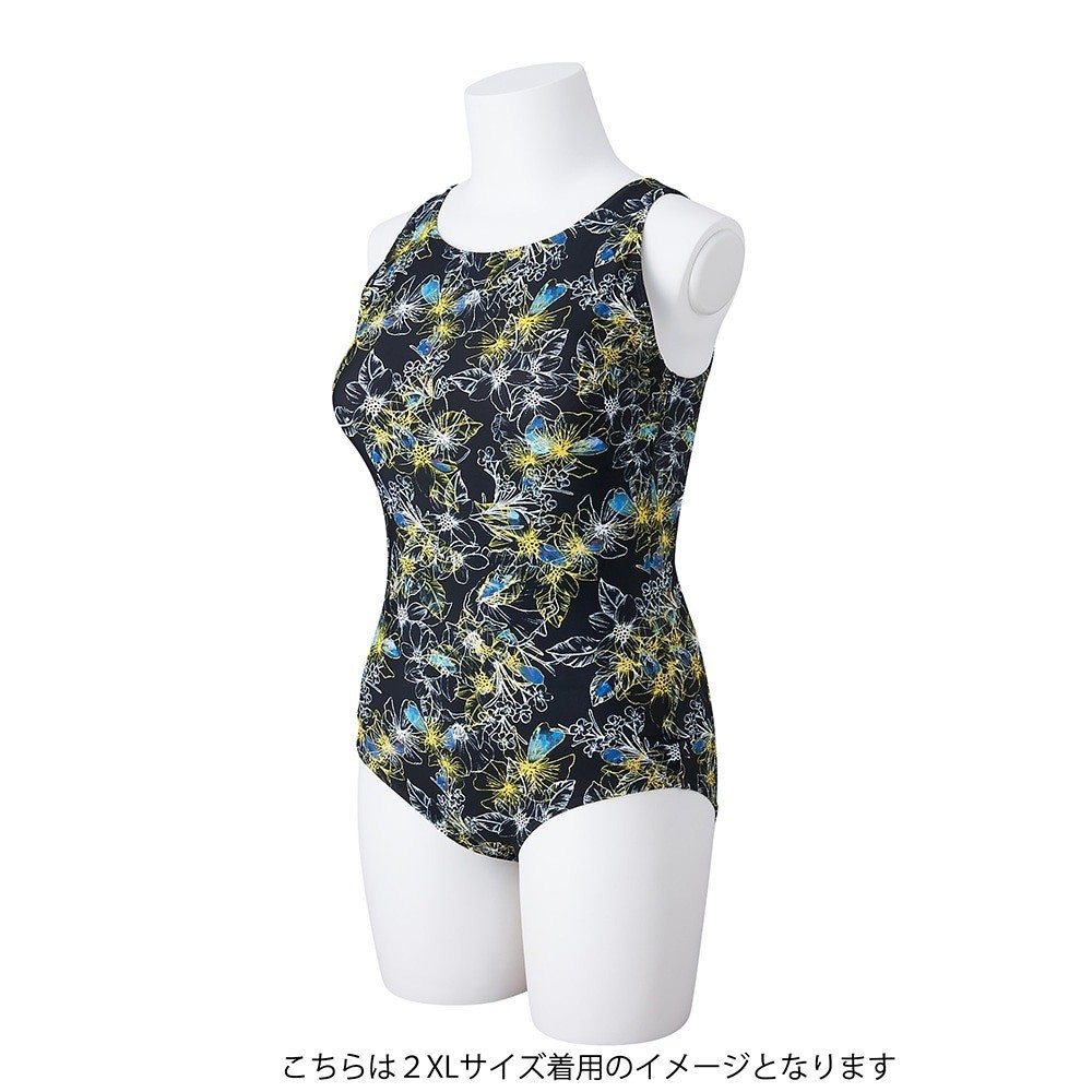 Mizuno Women’s Aqua Fitness One-Piece Swimsuit N2JAC82109 Black 2025SS U-Back