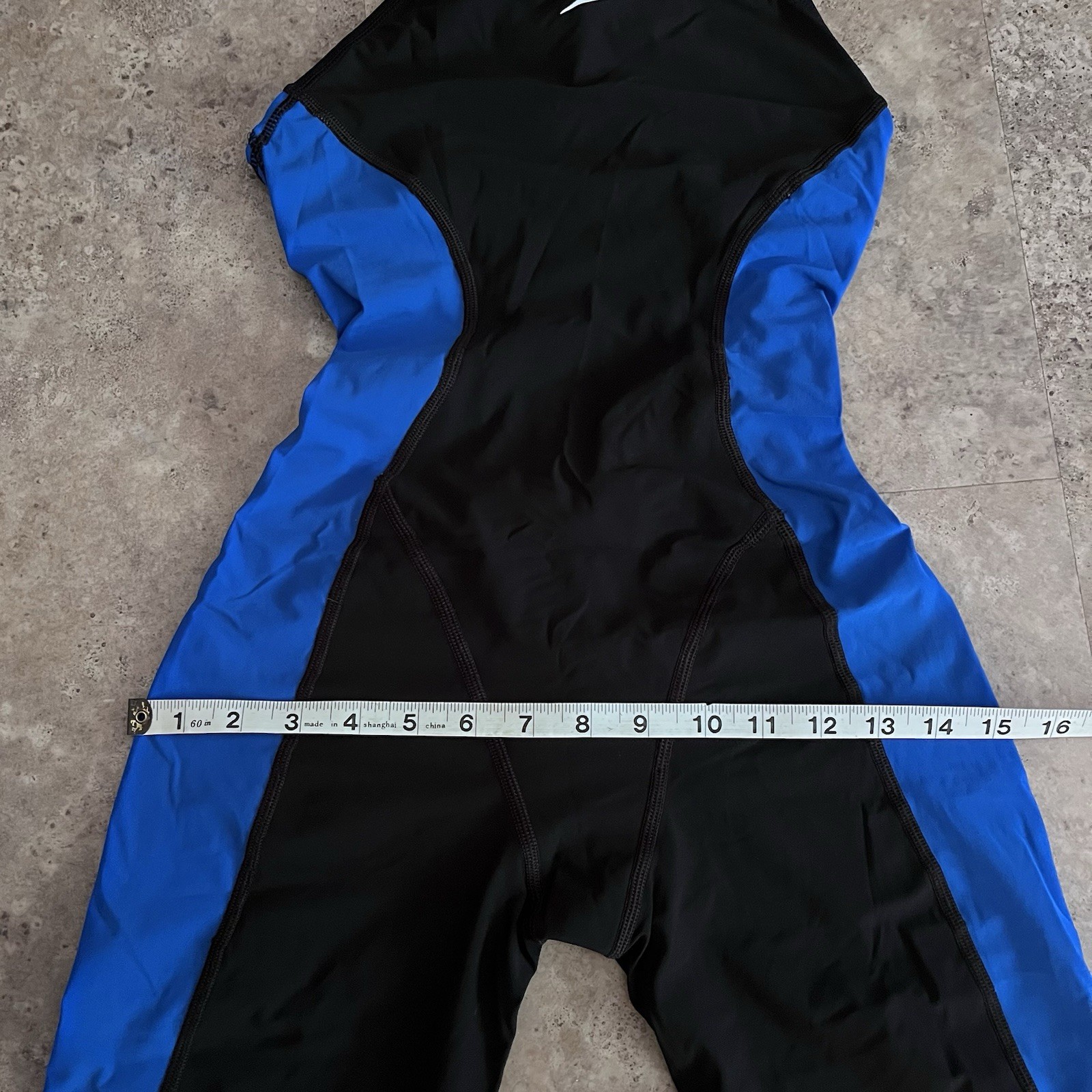 Speedo Powerplus Womens Kneeskin Racing Swimsuit Black Blue Size 28