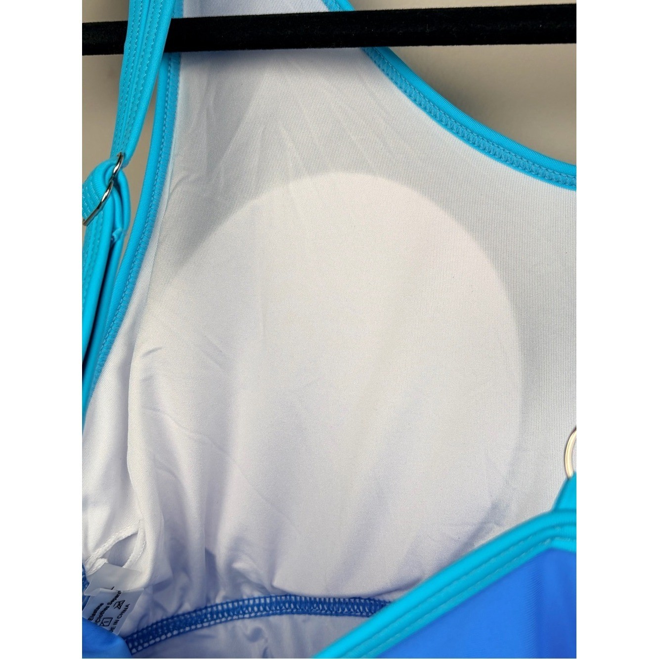 Edelqual One Piece Swimsuit Blue Aqua Trim Tummy Control XL Adjustable